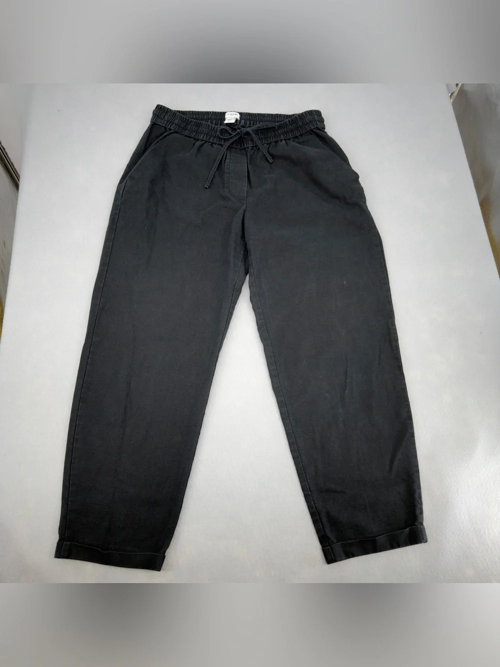 J.Crew Black Linen Blend Pants Sz 6 Womens